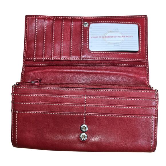 Tignanello Genuine Leather Purse Bag with Matching Wallet Soft Red Leather - Picture 5 of 11